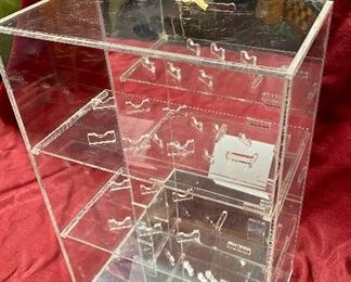 Lot 5222. $125.00. Rare Vintage Pelikan Pen Plexiglas Display Case with Lock and Key.  3 shelves for display of Pelikan products. 10" W x 6" D  x 18" H.  