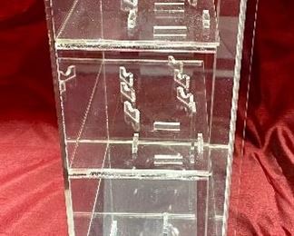 Lot 5222. $125.00. Rare Vintage Pelikan Pen Plexiglas Display Case with Lock and Key.  3 shelves for display of Pelikan products. 10" W x 6" D  x 18" H.  