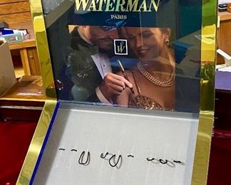 Lot 5224. $225.00  Waterman Paris 12 Pen Display Case with Lock and Keys.  This doesn't Light but is a classy display for you Waterman Collection, Pen display slides out for easy changes.  13.5" W x 11" D x 15" T