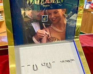 Lot 5224. $225.00  Waterman Paris 12 Pen Display Case with Lock and Keys.  This doesn't Light but is a classy display for you Waterman Collection, Pen display slides out for easy changes.  13.5" W x 11" D x 15" T