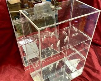 Lot 5222. $125.00. Rare Vintage Pelikan Pen Plexiglas Display Case with Lock and Key.  3 shelves for display of Pelikan products. 10" W x 6" D  x 18" H.  