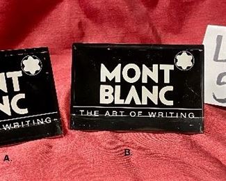Lot 5226. $35.00 /pair. Pair of Montblanc Acryllic Display Blocks "The Art of Writing"	2.75" x 4" W x 1.5" D	