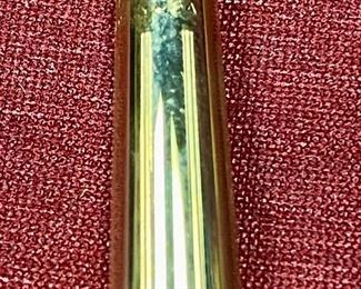 Lot 5228. $1,995.00  VERY RARE Vintage Cross Solid 14k Gold (41.1 Grams) Double Base Desk Set #5286 Macassar Walnut & Leather, 14k Gold Pen & Pencil. 41.1 grams of 14K Gold. This is unique in that it is New and with original box set as opposed to Pen and Pencil alone.  We are simultaneously running this on eBay as well.  