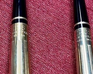 Lot 5227. $95.00. Retired Cross Jet Black Double Base Desk  Set, 10k Gold Filled Pen and Pencil. #5205 in Original Box.