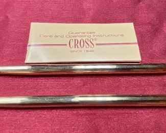 Lot 5227. $95.00. Retired Cross Jet Black Double Base Desk  Set, 10k Gold Filled Pen and Pencil. #5205 in Original Box.