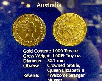 Lot 5235. $125.00  Very Impressive Gold Bullion Coin Display. Coins Shown as Display Replicas. Display is plastic.