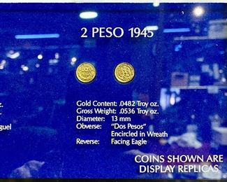 Lot 5235. $125.00  Very Impressive Gold Bullion Coin Display. Coins Shown as Display Replicas. Display is plastic.