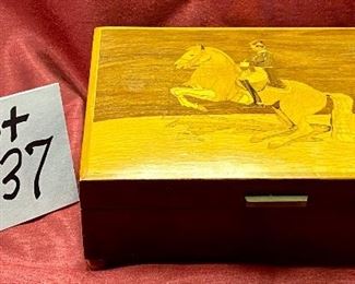 Lot 5237 $25.00 Vintage Reuge Music Box with Swiss Musical Movement.  Beautiful Inlay wood box made in Austria (8"l x 6"w x 2.75"h)