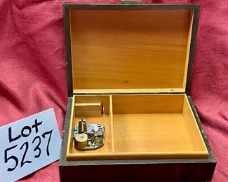 Lot 5237 $25.00 Vintage Reuge Music Box with Swiss Musical Movement.  Beautiful Inlay wood box made in Austria (8"l x 6"w x 2.75"h)