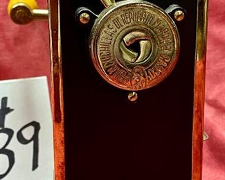 Lot 5240. $190.00  El Casca Espana Eibar 23K Gold Plate/Black Mechanical Pencil Sharpener. Super Cool.  Very Detailed made with precision in Spain, 6" H x 4.5" diameter  base. This one is in better shape than most pre-owned.  