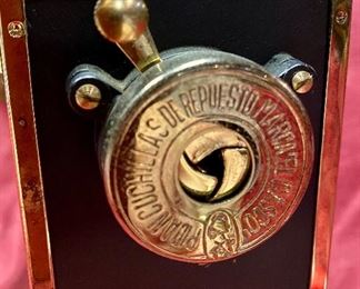 Lot 5240. $190.00  El Casca Espana Eibar 23K Gold Plate/Black Mechanical Pencil Sharpener. Super Cool.  Very Detailed made with precision in Spain, 6" H x 4.5" diameter  base. This one is in better shape than most pre-owned.  