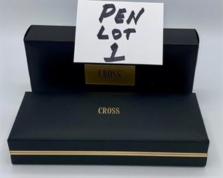 Pen Lot 1  $100.00. New Cross Signature Series #6102 Burgundy Lacquer Ballpoint with inner and outer boxes	 