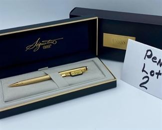 Pen Lot 2  $225.00. New Cross Signature Series #620305 22K Gold Electroplate 0.5mm Pencil with case and cartridge		