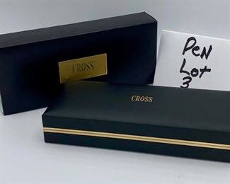 Pen Lot 3  $125.00  New Cross Signature Series #6006-F Black Lacquer Fountain Pen with case and cartridge		