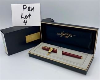 Pen Lot 4  $125.00 New Cross Signature Series #6106-F Burgundy Lacquer Fountain Pen with case and cartridge		