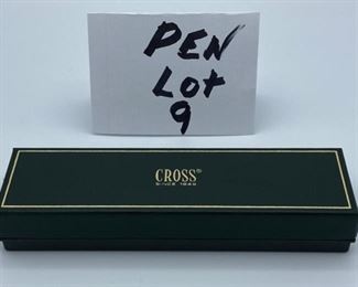 Pen Lot 9  $150.00  New Cross  #462WG-4 Century Series Sterling Silver Ballpoint Pen with case.			