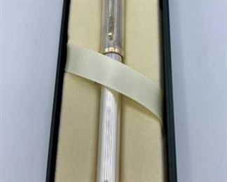 Pen Lot 9  $150.00  New Cross  #462WG-4 Century Series Sterling Silver Ballpoint Pen with case.			