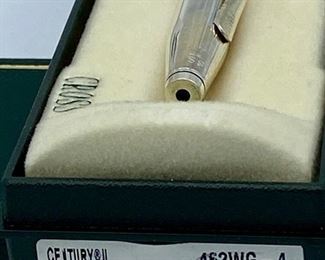 Pen Lot 9  $150.00  New Cross  #462WG-4 Century Series Sterling Silver Ballpoint Pen with case.			