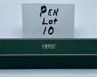 Pen Lot 10 $150.00 New Cross #462WG-2 Century Series Sterling Silver & Blue Lacquer with case and paperwork.		