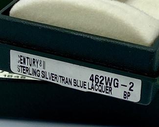 Pen Lot 10 $150.00 New Cross #462WG-2 Century Series Sterling Silver & Blue Lacquer with case and paperwork.		