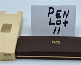 Pen Lot 11 $50.00  New Cross #4502 10K Gold-Filled Ballpoint Pen with Shamrock, Case and Ink refill.		