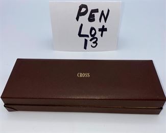 Pen Lot 13 $95.00 New Cross 10K Gold-Filled Fountain Pen with case and ink cartridge.			