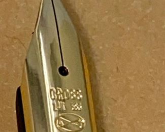 Pen Lot 13 $95.00 New Cross 10K Gold-Filled Fountain Pen with case and ink cartridge.			