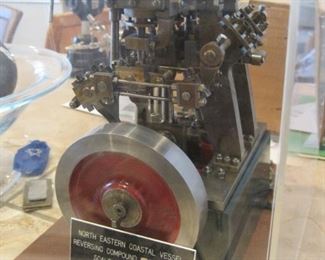 Scale Model Marine Engine in case.