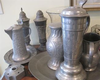 Lots of vintage Pewter.