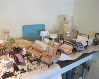 Doll house furniture, sold as one lot.