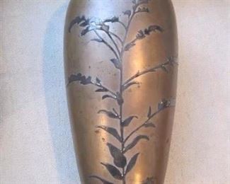 Sterling and Bronze Vase.