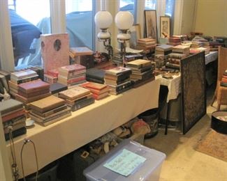 Hundreds of Vintage Books.