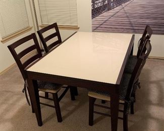 five piece dining set, table and chairs