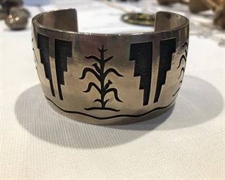 Hopi Solid Sterling Silver Cuff Bracelet 