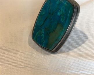 Sterling and Turquoise Native American Navajo Ring 