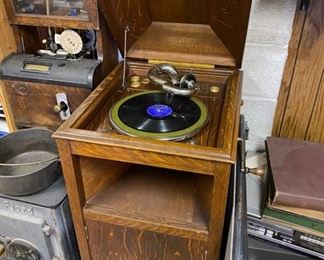 Antique Record Player in Cabinet 