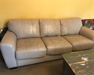 Leather queen size sleeper sofa, in good condition.