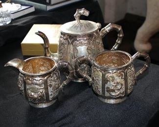 Chinese silver tea set