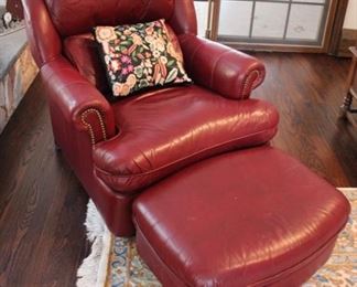 Hancock & Moore leather chair & ottoman