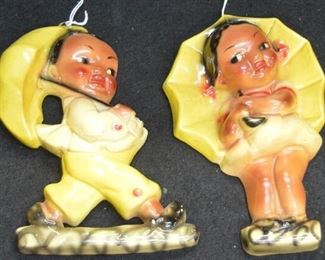 4449 - Chalk Umbrella Boy+Girl Plaques (Original)