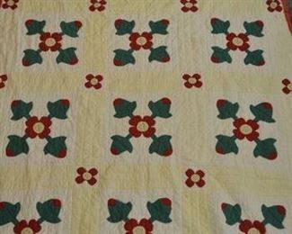 1501 - Red and Green Flower Appliqued
