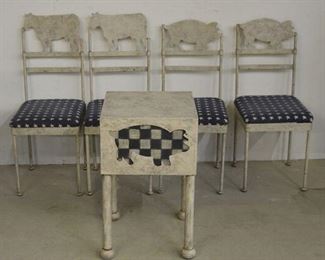 2002 - 5 Pc Metal Table Chairs