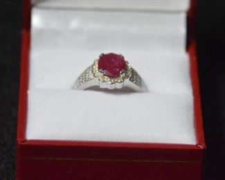57 - 2.01 ct Gen. Ruby/Diamond Ring