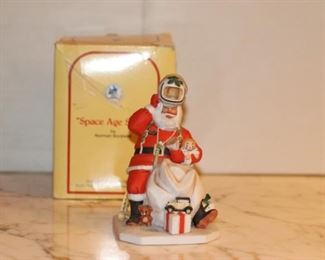 Vintage Norman Rockwell Christmas Space Age Santa Figure Figurine 1984 Astronaut (In Box w/ Certificate) Asking Price: $40