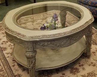 Carved wood coffee table ~ $100 