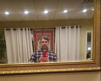 Gold trimmed mirror with detailed frame (dimensions: 37" x 49") ~ $200 