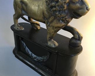 Elegant Brass Lion Doorstop, Objet d’Art