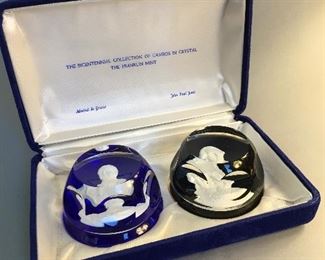 The Bicentennial Collection of Cameos in Crystal “The Franklin Mint”, Admiral de Grasse and John Paul Jones