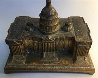 Vintage Jenning Brothers JB “The Capitol Washington DC” Gilded Metal Box, as is
