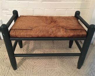 Vintage Primitive  Rush Seat Stool 